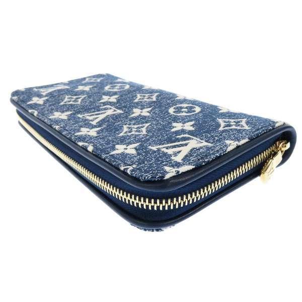 ★3日以内返品可★ 極美品 LOUIS VUITTON ルイ・ヴィトン モノグラム ジャガードデニム ジッピーウォレット M81226 長財布 ブルー ホワイト デニム レザー レディース LOUIS VUITTON ルイ・ヴィトン ジッピーウォレット 財布・小物