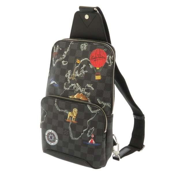 超極美品 ルイヴィトン ダミエ グラフィット スリングバッグ N40237 黒 LOUIS VUITTON（ルイ・ヴィトン） ショルダーバッグ ダミエ グラ