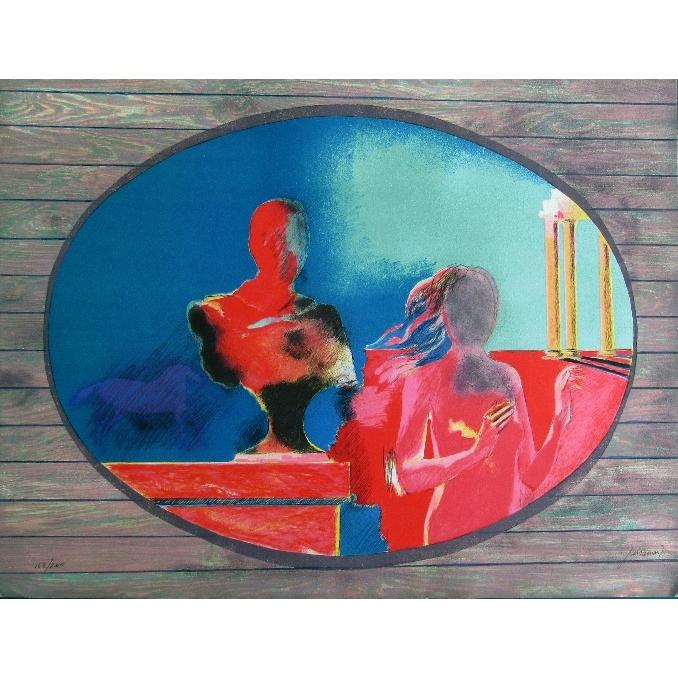 ポール・ギアマン、「夜明け」、希少画集・額装画、日本製・新品額縁にて額装致します ポール・ギアマン、「夜明け」、希少画集・額装画、日本製・新品額縁に