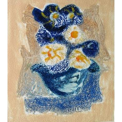ギニア共和国「三色菫」 新品額装 楽器、手芸、コレクション-版画-リトグラフ