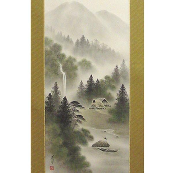 掛け軸 尺五幅立 彩色山水画 楽天市場】掛軸 彩色山水 保母一峰画(掛け軸 尺五立）幅54.5cm