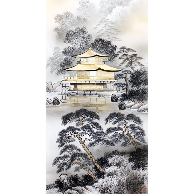 川村観峰 『金閣寺』 掛軸(尺五立) : 内田画廊 - 通販 - Yahoo