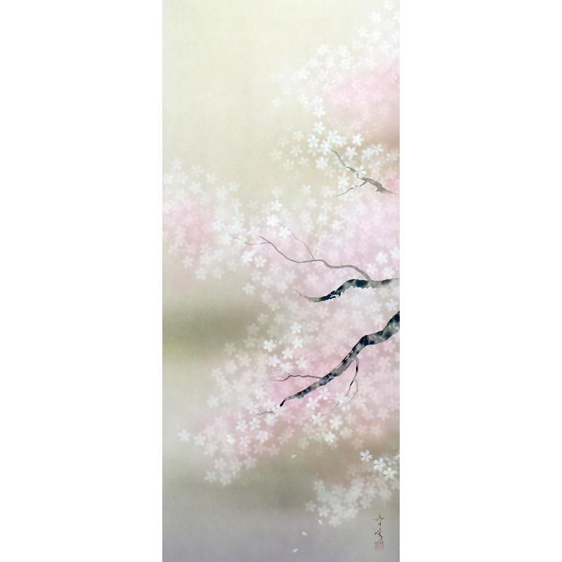 ♥掛軸 嵐山 春色 【 景雲 】 桜 掛け軸 共箱付き 骨董品 【公式通販】