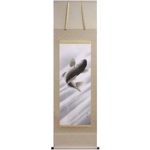 山崎昭二 『鯉の瀧昇り』 掛軸（尺三立） : 内田画廊 - 通販