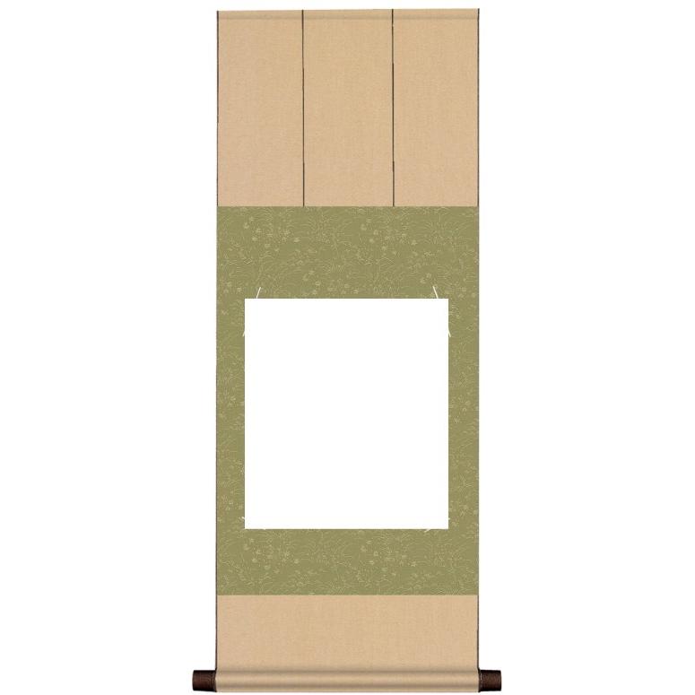 93%OFF!】 色紙掛軸 八坂 緞子本仕立て：緑 YAC-001 色紙掛け ミニ掛軸