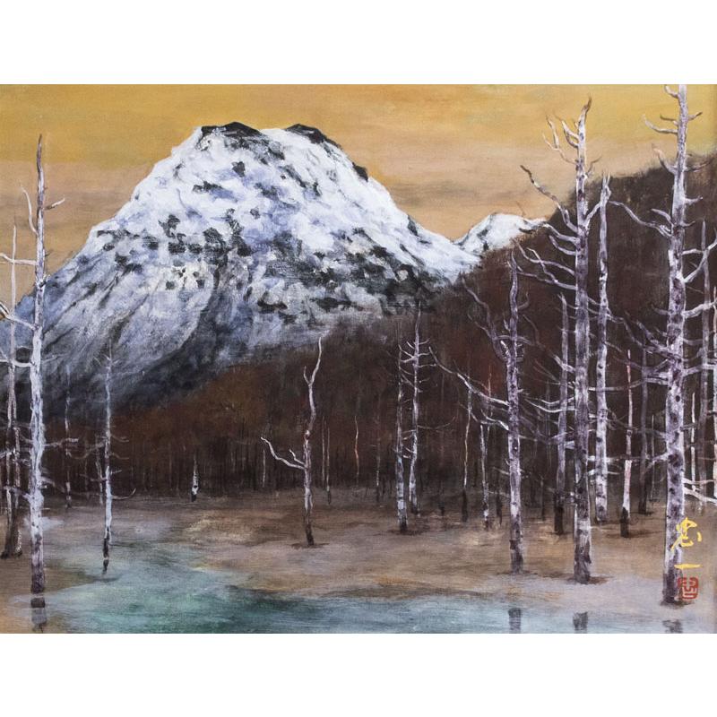 保田三友紀の油絵上高地の 焼岳F10号額縁着けました。外寸 57 × 65cm 保田三友紀の油絵上高地の 焼岳F10号額縁着けました。外