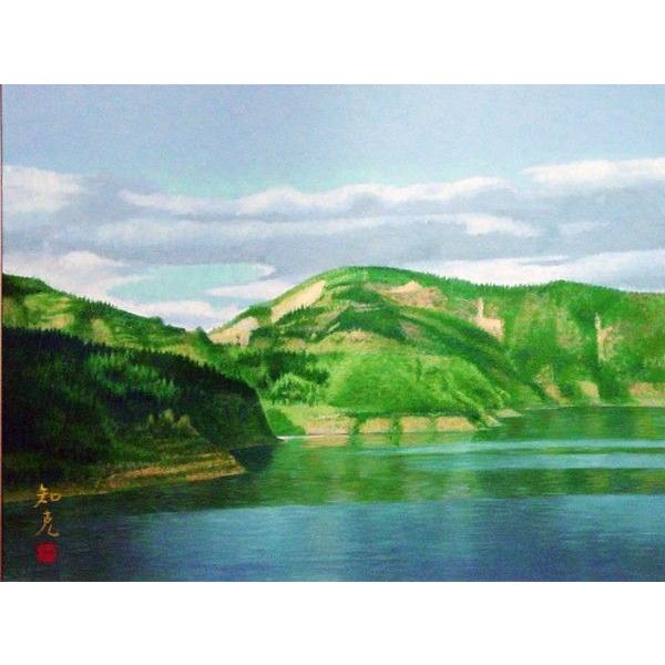 山本知克　『山湖』　日本画 　P12(12号)　　　　絵画日本の風景自然送料無料｜gallery-uchida｜02