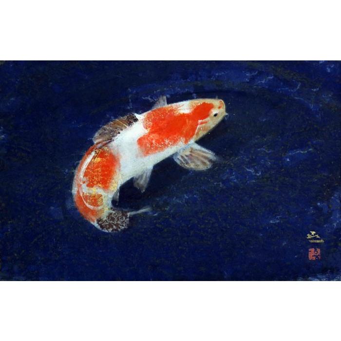 梶　喜一　『鯉』　日本画　P8(8号)　【絵画/魚/大き明度】｜gallery-uchida｜02