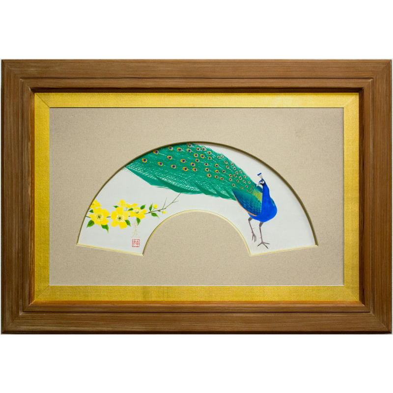 栗原幸彦「孔雀山吹」日本画 絵画 肉筆 手描き 真筆 花鳥 春 栗原幸彦「孔雀山吹」日本画 絵画 肉筆 手描き 真筆 花鳥 春