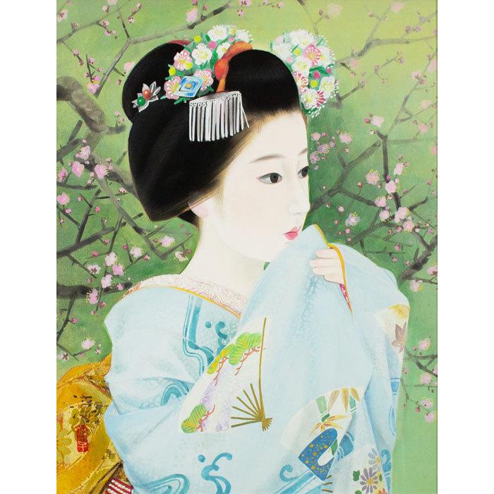 中尾 淳 『早春』 日本画 F6(6号) 絵画 美人画 舞妓 着物 中尾 淳 『早春』 日本画 F6(6号) 絵画 美人画 舞妓 着物