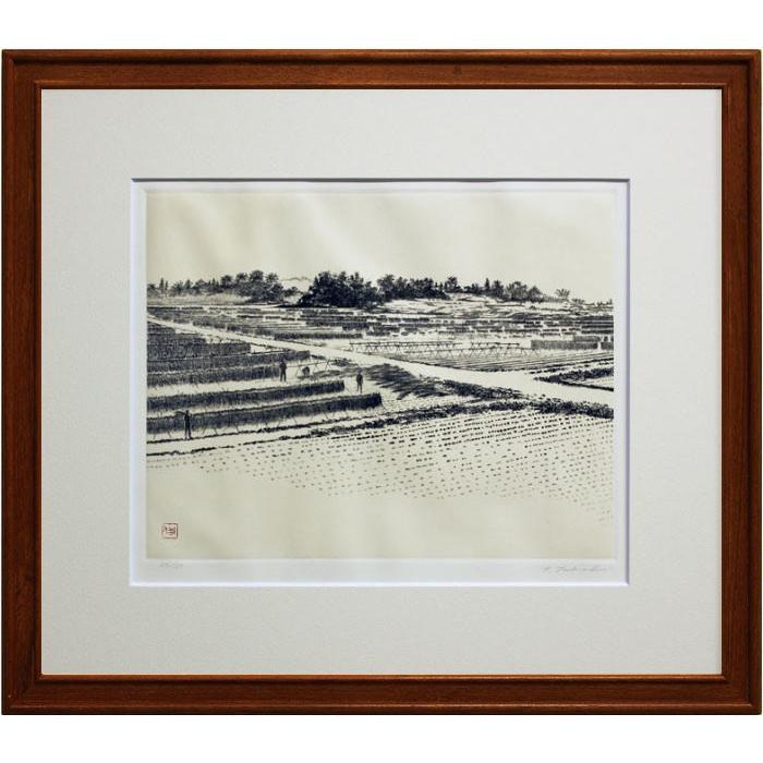 田渕俊夫『収穫の頃』エッチング（銅版画） 絵画 日本画 日本画家 日本 