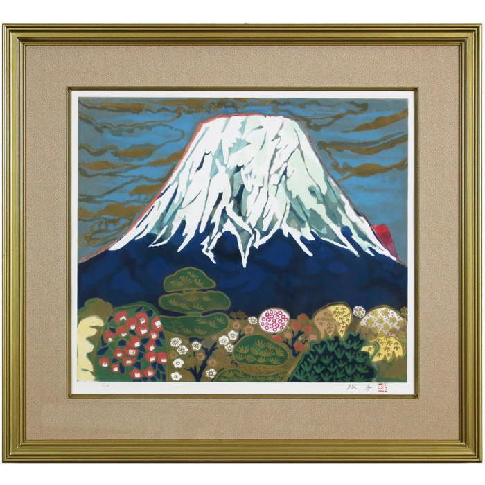片岡球子 『白富士』 リトグラフ版画 絵画 日本画 富士山 送料 片岡球子 『白富士』 リトグラフ版画 絵画 日本画 富士山 送料