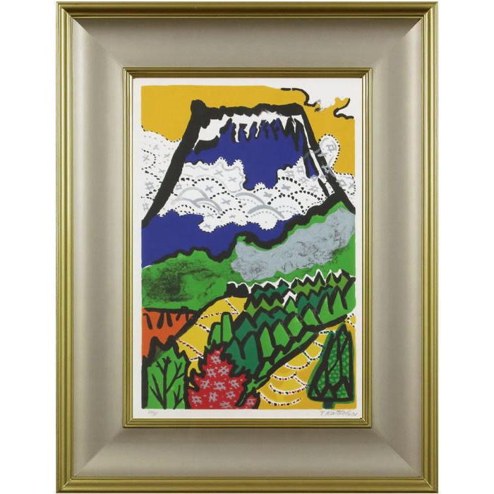 片岡球子 『青富士』 リトグラフ版画 絵画 日本画 人気 富士山 片岡球子 『青富士』 リトグラフ版画 絵画 日本画 人気 富士山
