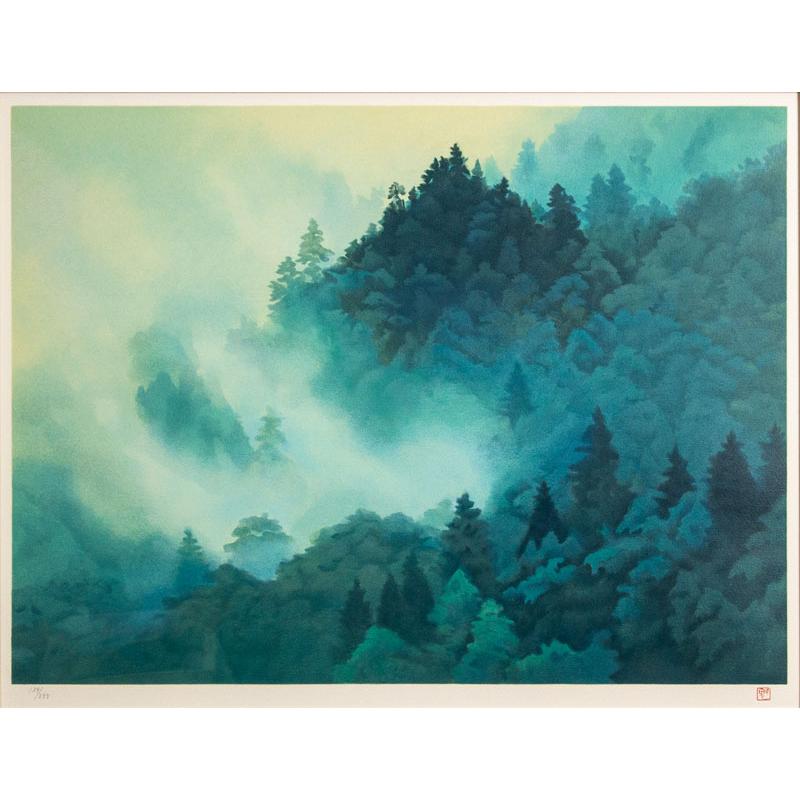 セットアップ 真作 版画 奥山路 リトグラフ 東山魁夷生前作 版画 セットアップ 真作 版画 奥山路 リトグラフ 東山魁夷生前作 版画