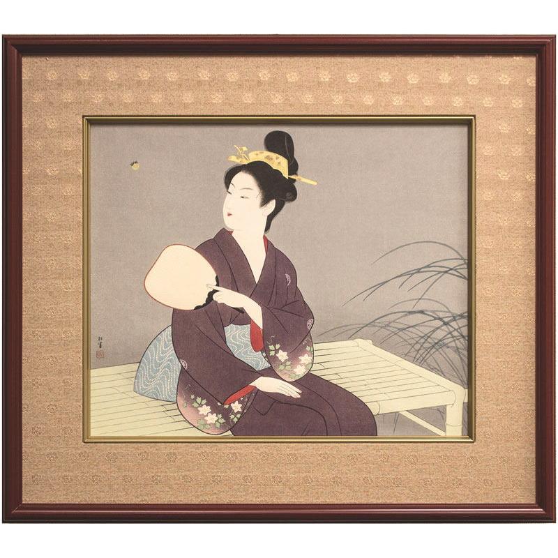 上村松園 「 螢 」 木 版画 絵画 蛍 ほたる 夏 うちわ 日本画 上村松園 「 螢 」 木 版画 絵画 蛍 ほたる 夏 うちわ 日本画