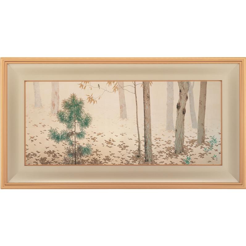 菱田春草 「 落葉 」彩美版R 右隻・左隻 特25号セット 版画 日本画