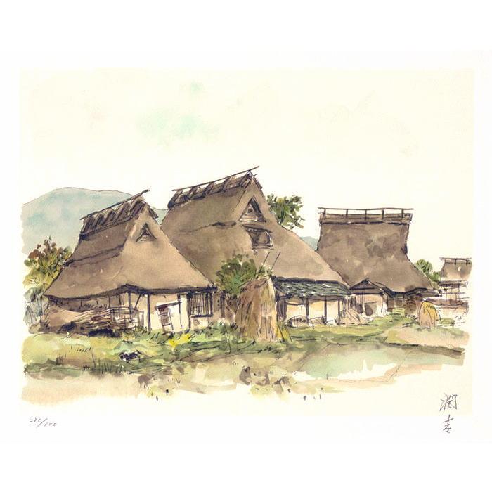 向井潤吉 『丹波下山の冬』 リトグラフ 版画 絵画 古民家 田舎 向井潤吉 『丹波下山の冬』 リトグラフ 版画 絵画 古民家 田舎