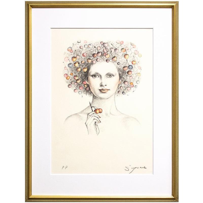 芝田米三 「 さくらんぼ 」 リトグラフ 版画 版画 絵画 洋画 芝田米三 「 さくらんぼ 」 リトグラフ 版画 版画 絵画 洋画