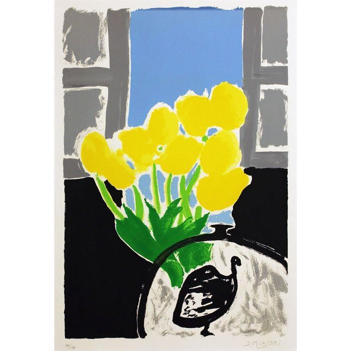 三岸節子 『黄色い花』 リトグラフ版画 絵画 洋画 花 : 内田画廊 三岸節子 『黄色い花』 リトグラフ版画 絵画 洋画 花 : 内田画廊