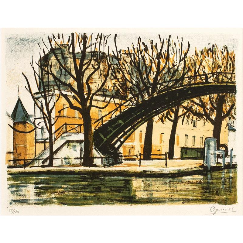 荻須高徳 【パリの橋の下】 リトグラフ 荻須高徳 「パリの橋の下 」 リトグラフ 石版画 版画 絵画 外国