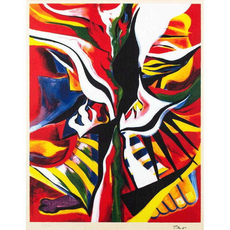 岡本太郎 リトグラフ 哄笑 岡本太郎 「 哄笑 」 リトグラフ 版画 絵画 抽象画 現代アート 芸術