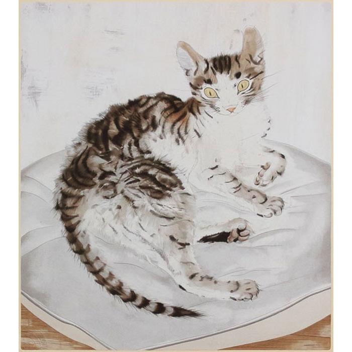 藤田嗣治 『猫』 シルクスクリーン版画 絵画 動物 フランス パリ 藤田嗣治 『猫』 シルクスクリーン版画 絵画 動物 フランス パリ