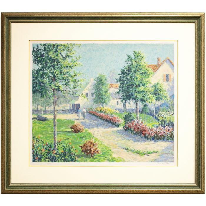 ボネック　ガーデン　リトグラフ　石版画　絵画　風景画　洋画 ボネック ガーデン リトグラフ 石版画 絵画 風景画 洋画