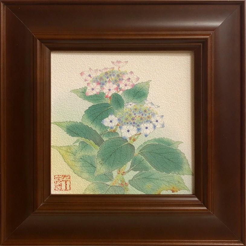 中村千春 誕生花 六月 紫陽花 ミックスドメディア版画 絵画 ミニサイズ 春 梅雨 P4 1265 K 内田画廊 通販 Yahoo ショッピング