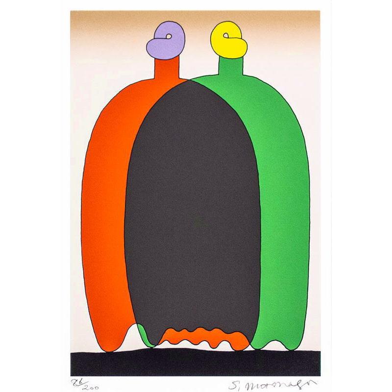元永定正 「 あかみどり 」 シルクスクリーン 版画 絵画 現代