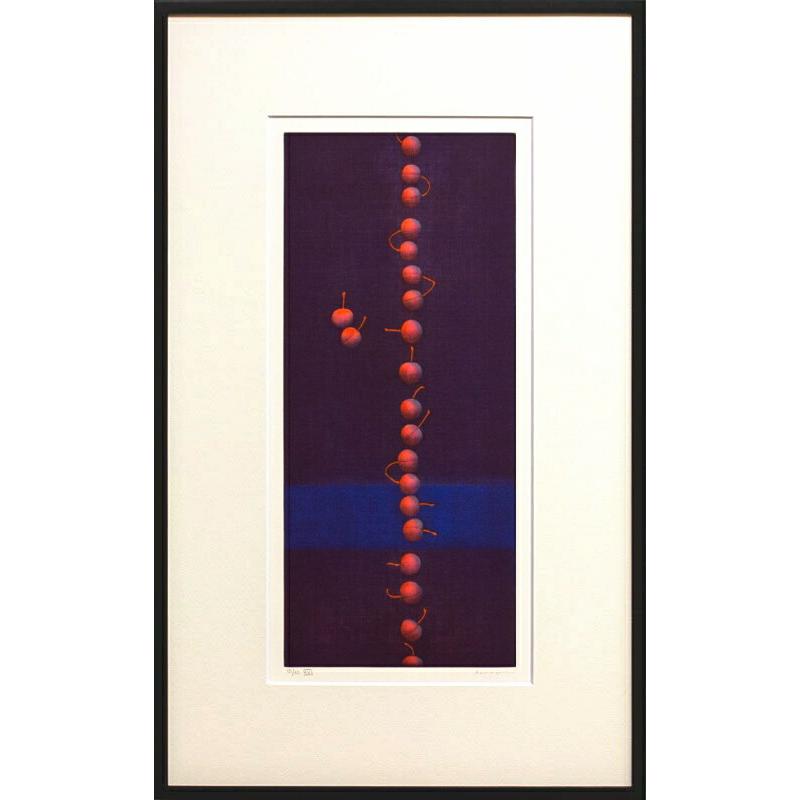 浜口陽三 「 22のさくらんぼ 」 カラーメゾチント 銅版画 版画