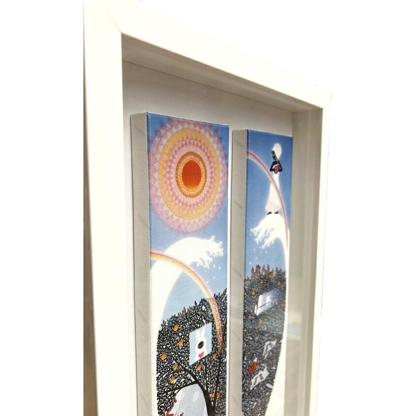 藤城清治 「 恋する季節 オレンジハート 」ジグレ― 版画 キャンバス
