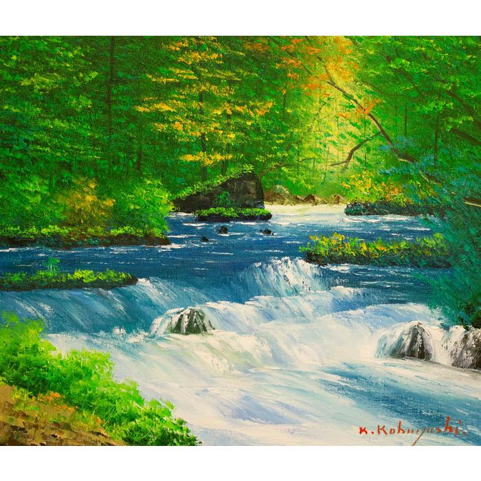 風景画 油絵F10 額付 【公式通販】