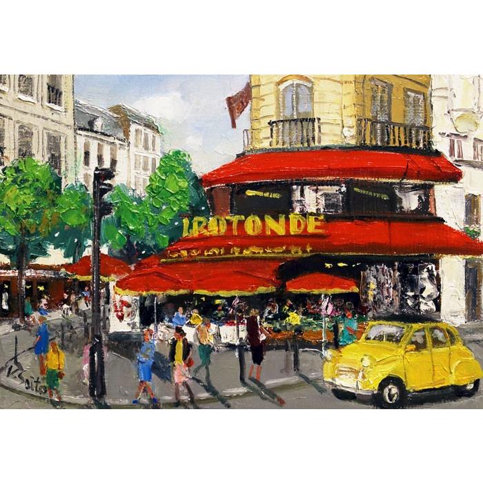 斉藤 要 「 ラスパイユ通りのカフェ 」 油絵 油彩画 SM 斉藤 要 「 ラスパイユ通りのカフェ 」 油絵 油彩画 SM