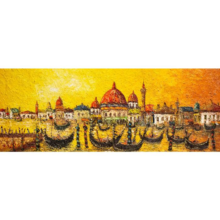 肉質油絵　横　F6　ゴンドラ　ベニス　額装仕上げ品 肉質油絵 横 F6 ゴンドラ ベニス 額装仕上げ品 肉質油絵 横 F6