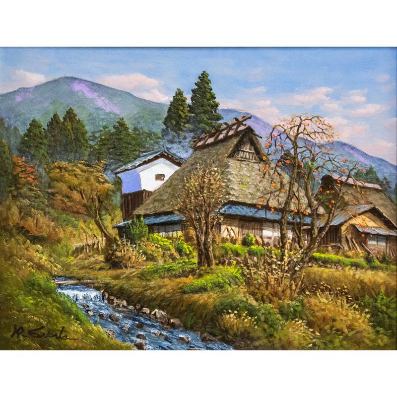 四方道夫 「 美山残秋 」 京都府美山町 油絵 油彩画 F6 ( 6号 四方道夫 「 美山残秋 」 京都府美山町 油絵 油彩画 F6 ( 6号