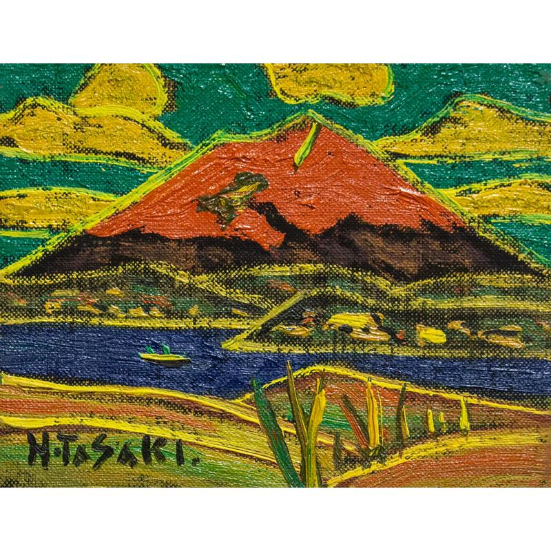 田崎広助 「 朱富士 」( 赤富士 ) 油絵 ・ 油彩画 F0 ( 0号 田崎広助 「 朱富士 」( 赤富士 ) 油絵 ・ 油彩画 F0 ( 0号