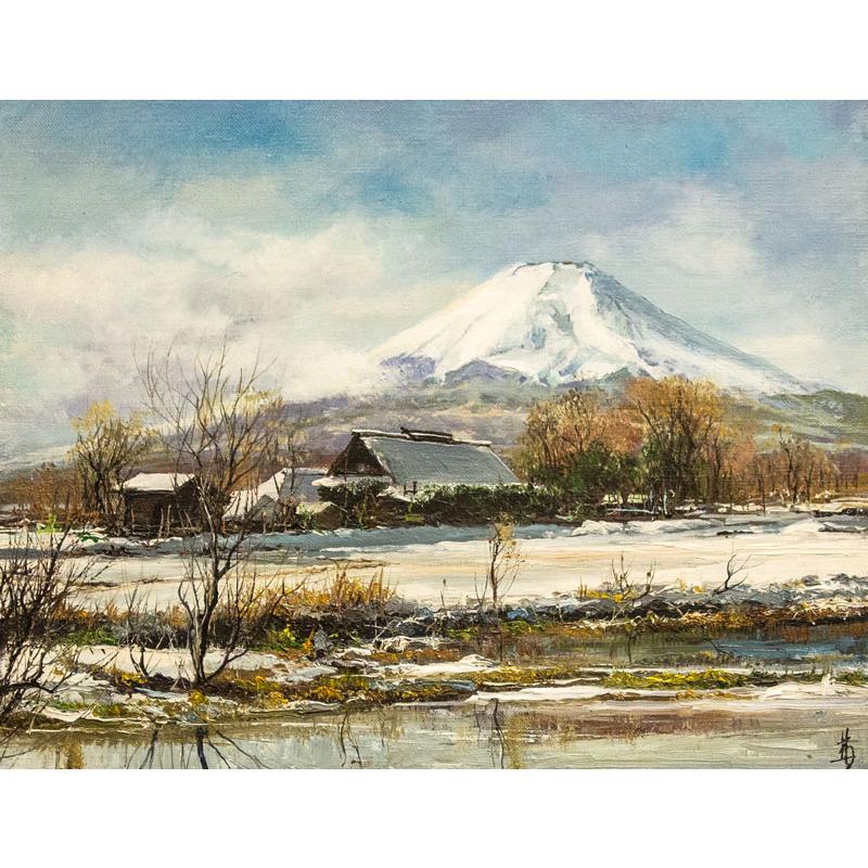 林 喜市郎 「 忍野富士 」 油絵 ・ 油彩画 F6 ( 6号 ) 絵画 林 喜市郎 「 忍野富士 」 油絵 ・ 油彩画 F6 ( 6号 ) 絵画