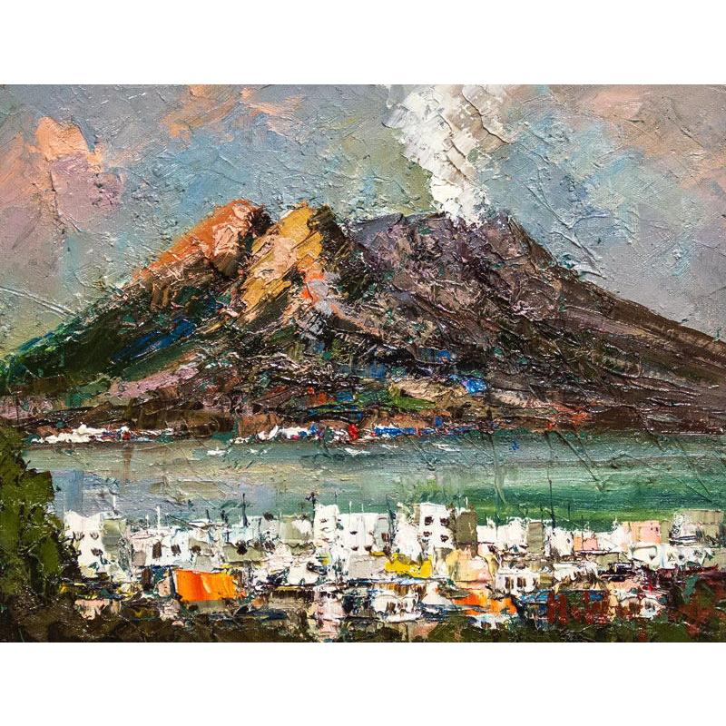 渡部ひでき 「 桜島 」 油絵 ・ 油彩画 F6 ( 6号 ) 絵画 洋画 渡部ひでき 「 桜島 」 油絵 ・ 油彩画 F6 ( 6号 ) 絵画 洋画