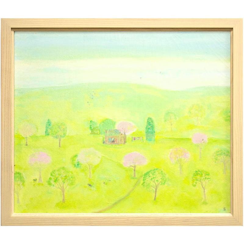 小林研三「 丘の春 」 油絵 ・ 油彩画 F8 (8号 ) 絵画 洋画 肉筆