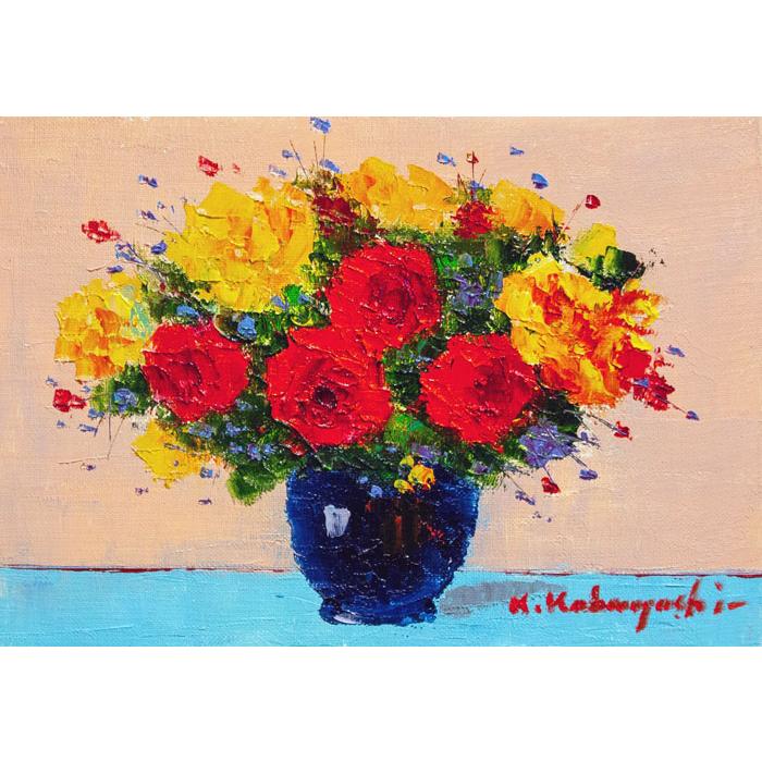 小林幸三 『バラ(薔薇)』 油絵・油彩画 SM(サムホール) 絵画 小林幸三 『バラ(薔薇)』 油絵・油彩画 SM(サムホール) 絵画