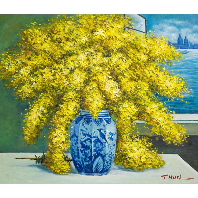 堀 哲夫 「 ミモザ 」 油絵 ・ 油彩画 F10 ( 10号 ) 絵画 洋画 堀 哲夫 「 ミモザ 」 油絵 ・ 油彩画 F10 ( 10号 ) 絵画 洋画