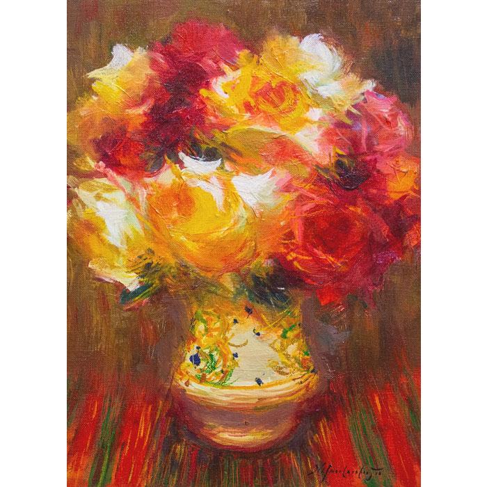 山本彪一 『薔薇』 油絵・油彩画 F4(4号) 絵画 洋画 肉筆 手描き 山本彪一 『薔薇』 油絵・油彩画 F4(4号) 絵画 洋画 肉筆 手描き