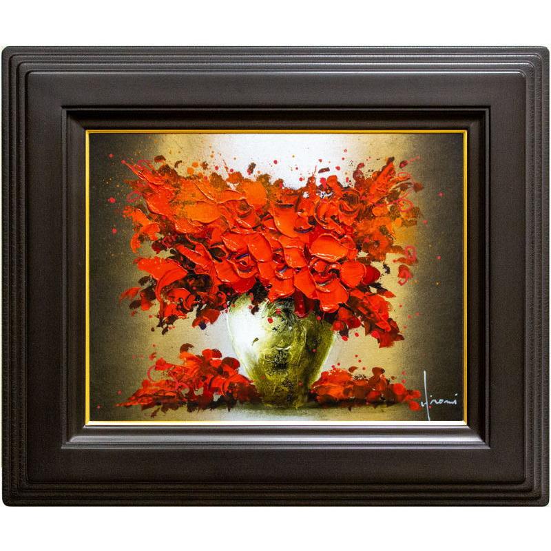 立川広己 「 情熱の紅花 」 油絵 ・ 油彩画 F6 ( 6号 ) 絵画 肉筆