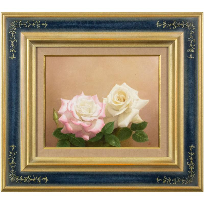 中西芳弘 「 ばら 」 油絵 ・ 油彩画 F3 ( 3号 ) 絵画 洋画 肉筆