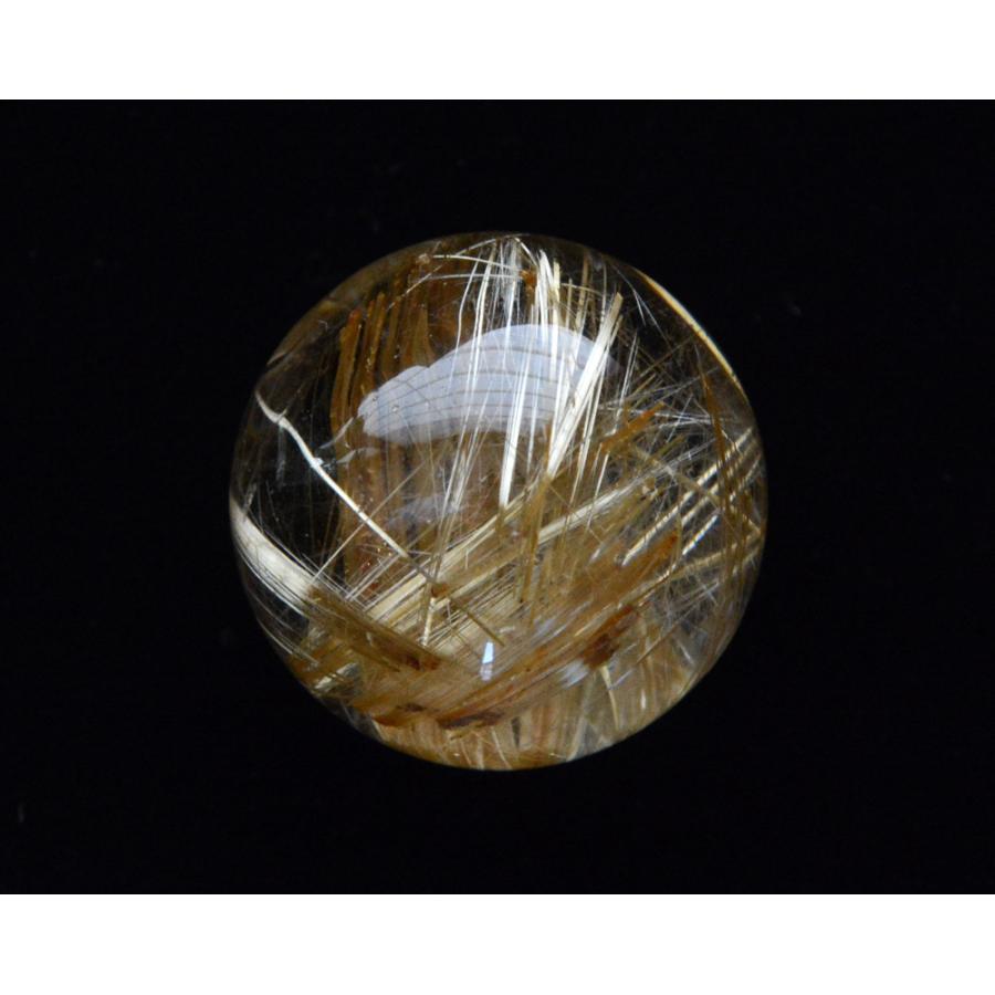 ゴールデンルチルクォーツクリスタル 丸玉186g ゴールドルチル入り水晶