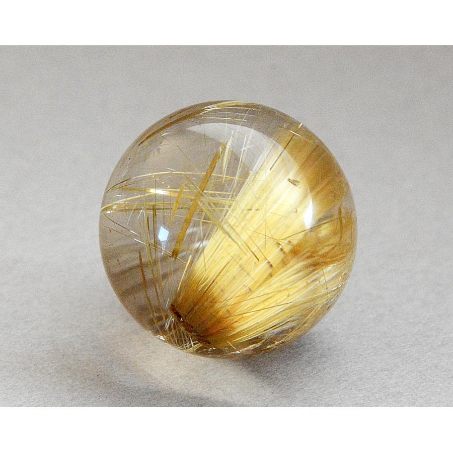 ゴールドルチル入り水晶丸玉21.26ミリ クォーツ CR51 : ギャラリー