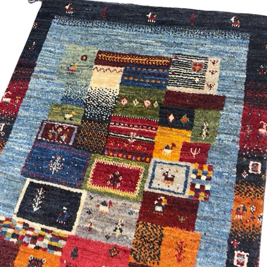 ギャッベ 玄関マット 60cmx90cm ペルシャ ギャべ 本物 手織 ギャッベ