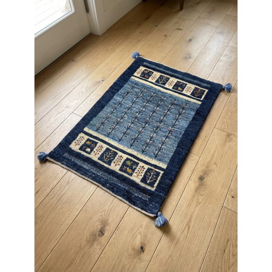 ギャッベ 玄関マット 60cmx90cm ペルシャ ギャべ 本物 手織 ギャッベ