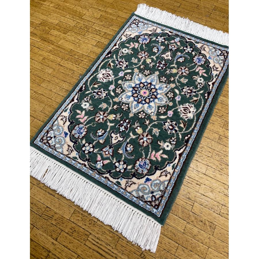 ペルシャ絨毯 ナイン 玄関マット 手織 本物 イラン 60x40cm 9la ペルシャ絨毯 ナイン 玄関マット 手織 本物 イラン 60x40cm 9la