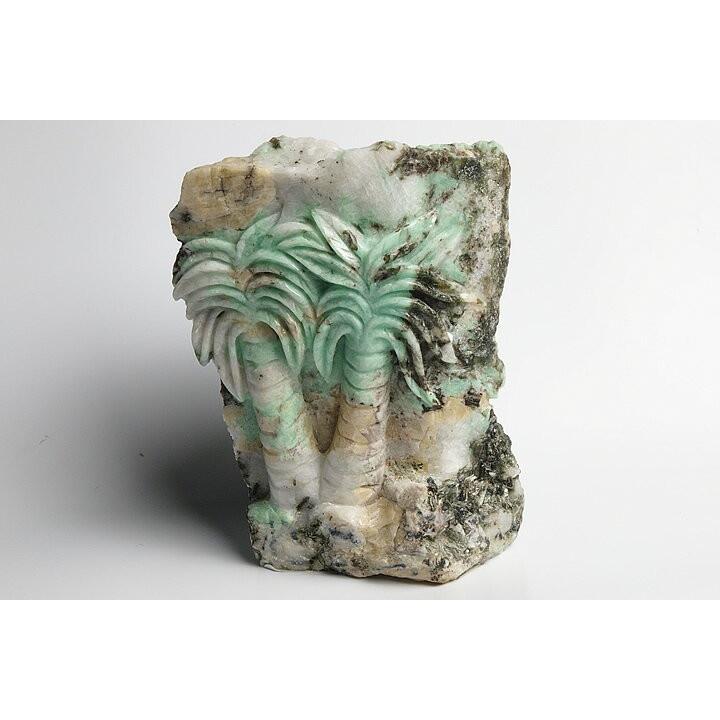 ザンビア産エメラルド彫刻品 ヤシ彫刻